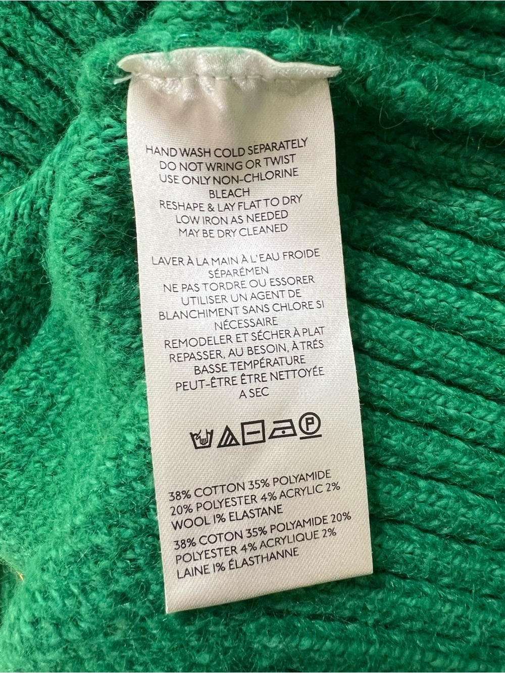 Free People Emerald Kelly Green Chunky Knit V-Neck Oversized Sweater L - Picture 7 of 8